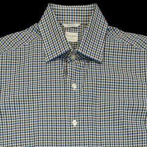 Culturata Roma Dress Shirt Mens Medium 15 3/4 Gingham Check Tailored Fit Italy